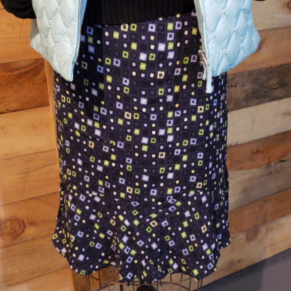 Talbots silk flounce bottom skirt